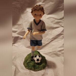 Soccer Boy Figurine with Ball